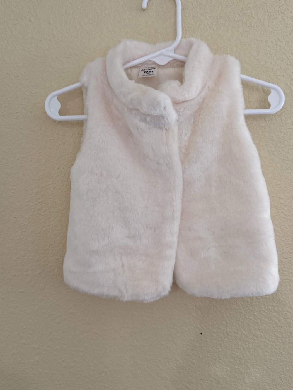 Carter's Soft Cream Faux Fur Girls Vest